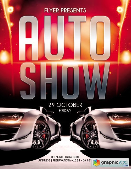 Auto Show  Flyer Template + Facebook Cover