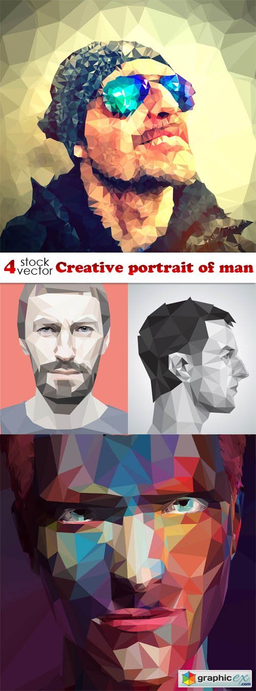 Vectors - Creative portrait of man