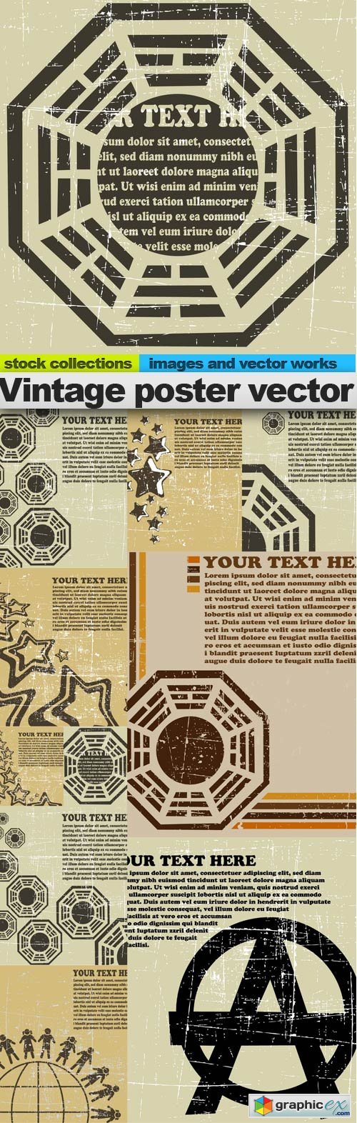 Vintage poster vector, 10 x EPS