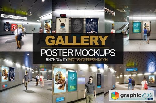 9iN 1 Gallery Poster Mockups PACK