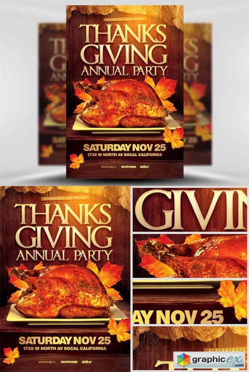 Thanksgiving Annual Party Flyer Template
