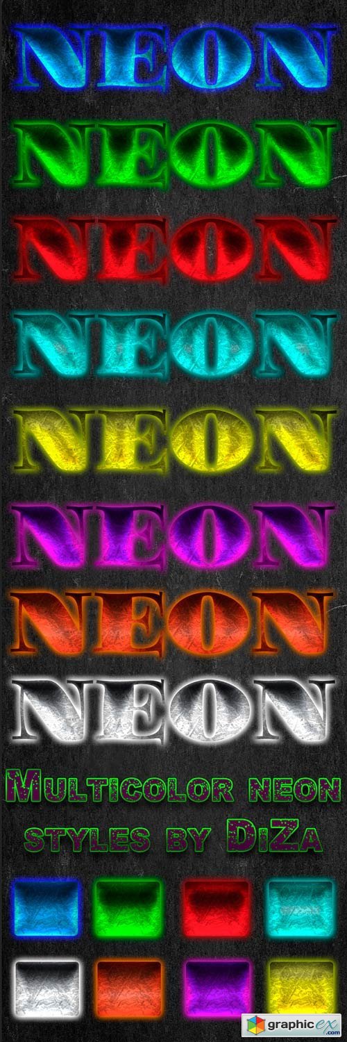 Multi-colored neon styles