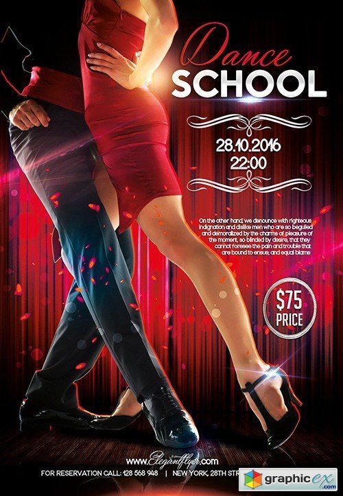 Dance School Flyer PSD Template + Facebook Cover