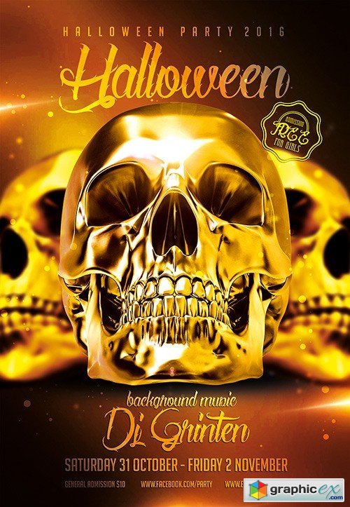 Halloween 5 Flyer PSD Template + Facebook Cover