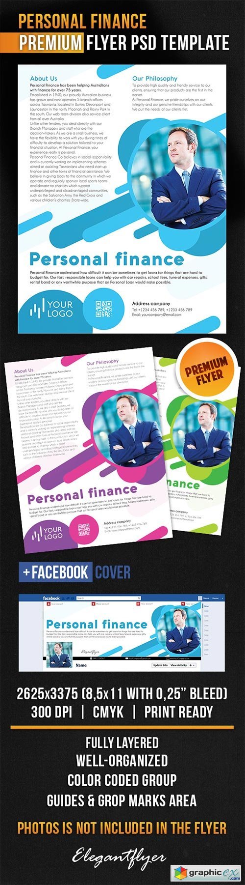 Personal Finance Flyer PSD Template + Facebook Cover