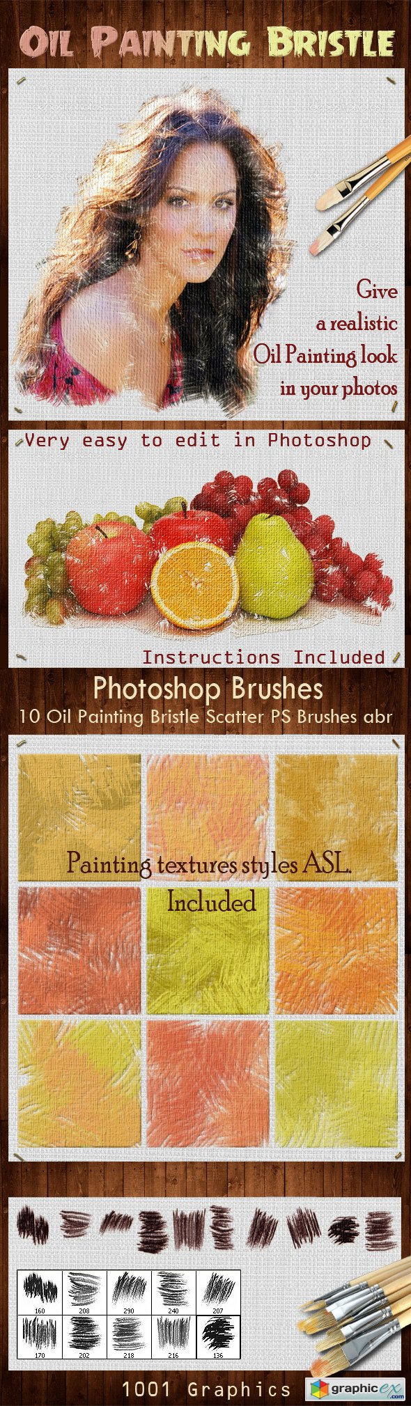 10 Oil Painting Bristle Scatter PS Brushes
