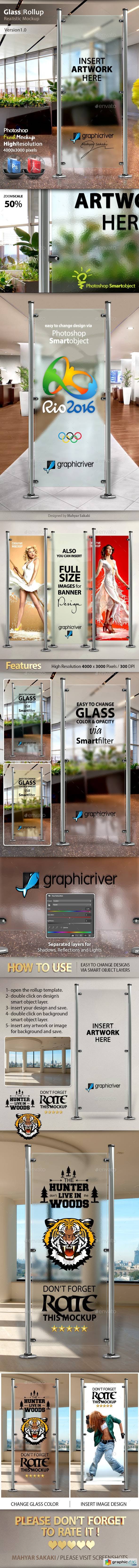 Glass Banner Rollup Mockup