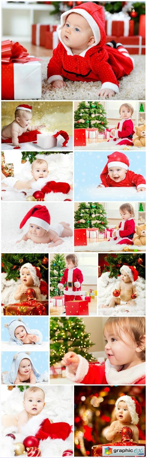 Little kids, Christmas and New Year - stock photos
