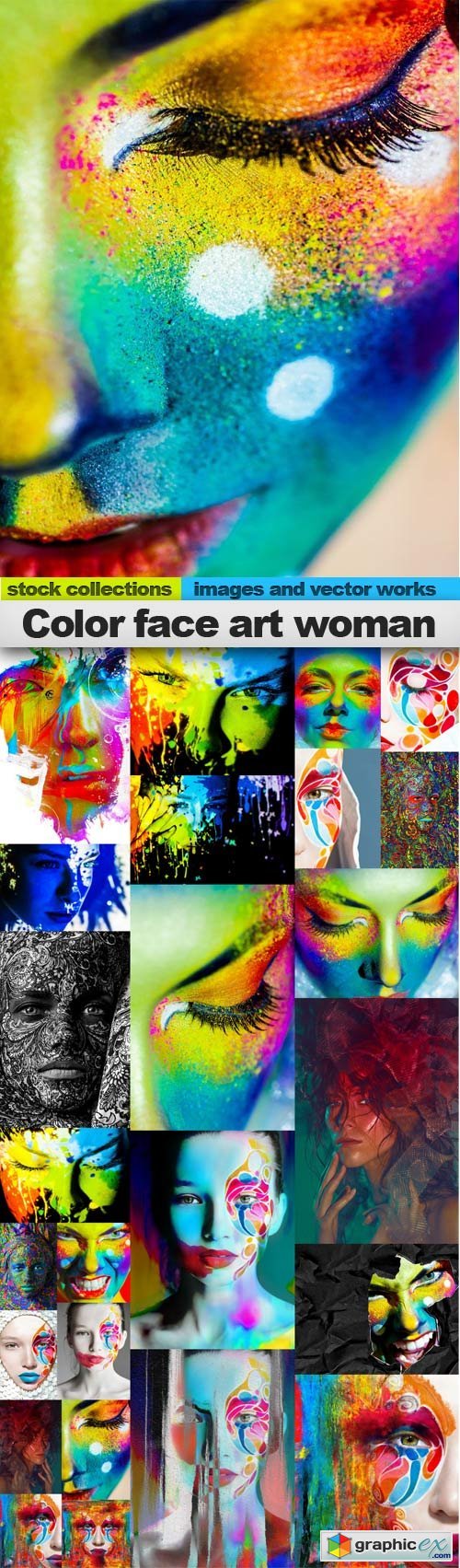 Color face art woman, 25 x UHQ JPEG