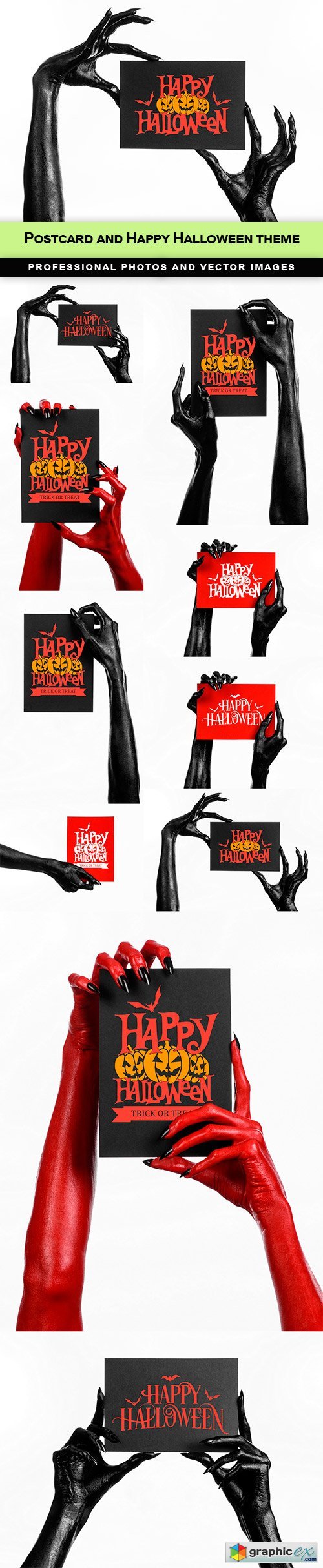 Postcard and Happy Halloween theme - 10 UHQ JPEG