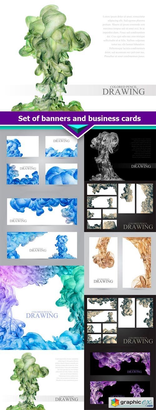  Set of banners and business cards 9X JPEG 