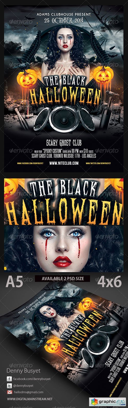 The Black Halloween Psd Flyer Template