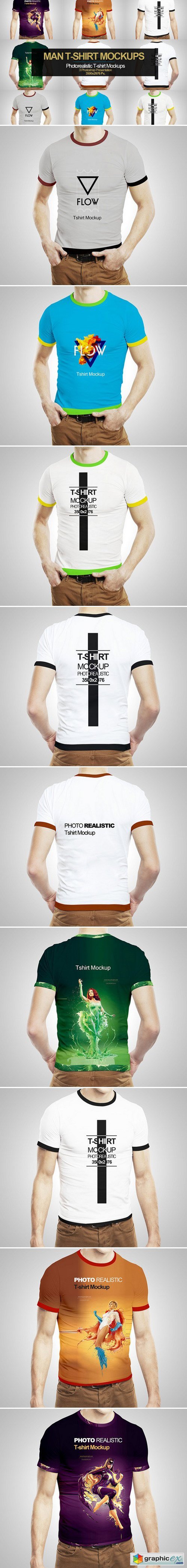 3 in 1 Man T-Shirt Mock-up