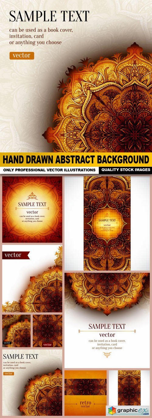  Hand Drawn Abstract Background - 10 Vector 