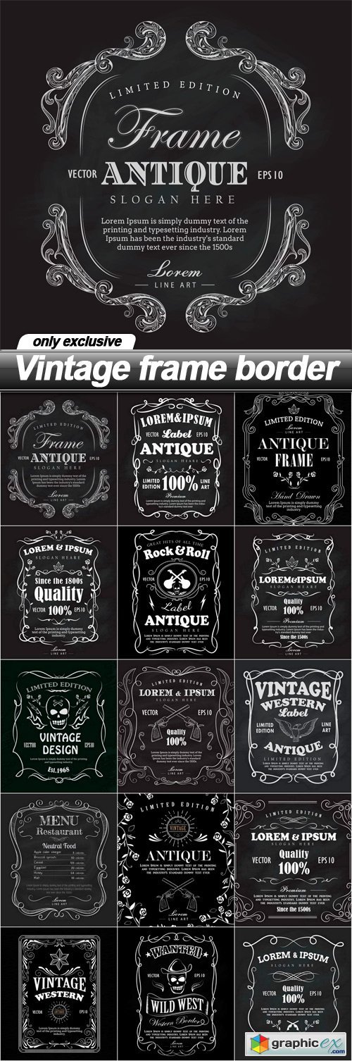 Vintage frame border - 15 EPS