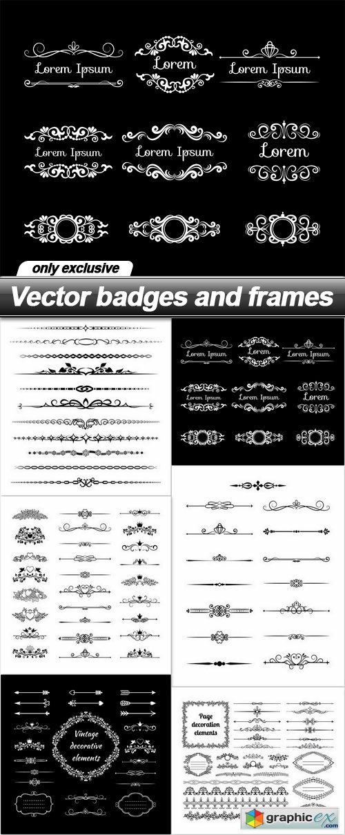 Vector badges and frames - 6 EPS