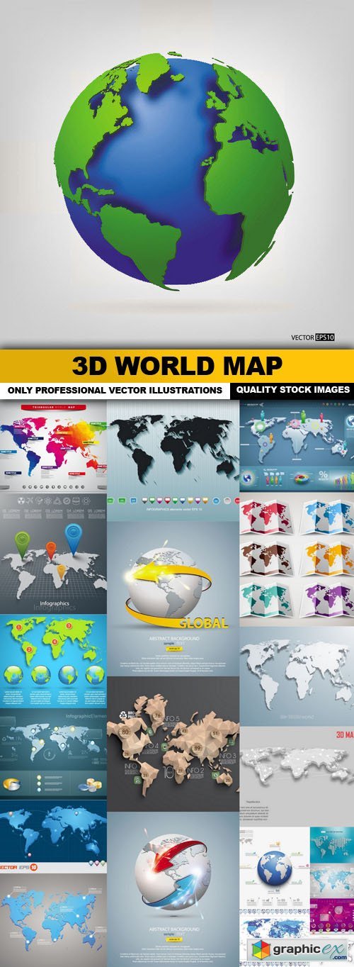 3d World Map - 22 Vector 