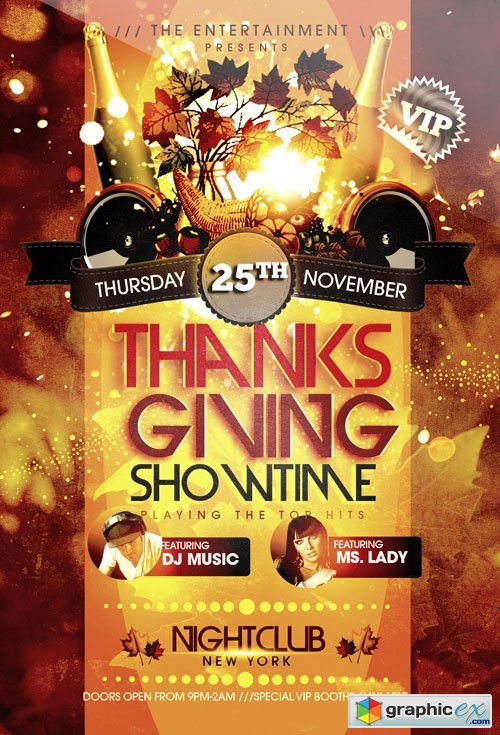 Thanksgiving Showtime Flyer Template