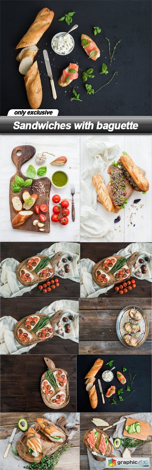 Sandwiches with baguette - 10 UHQ JPEG