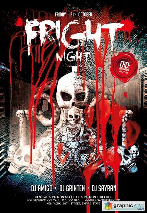 Fright Night Flyer Template + Facebook Cover