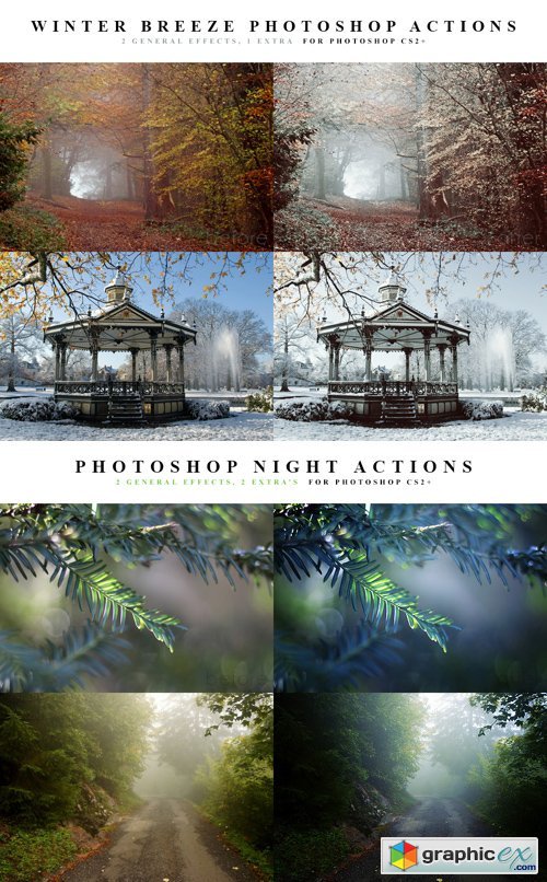 Photoshop Actions - Winter Breeze & Night