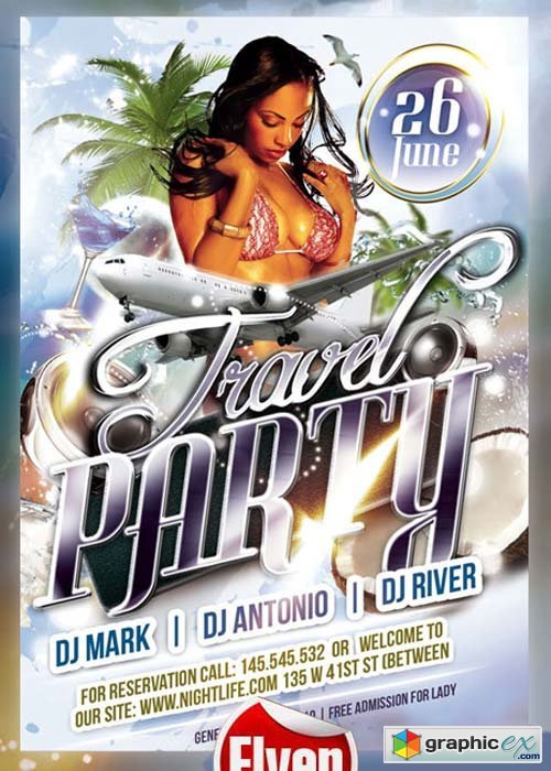 Travel Party Flyer Template