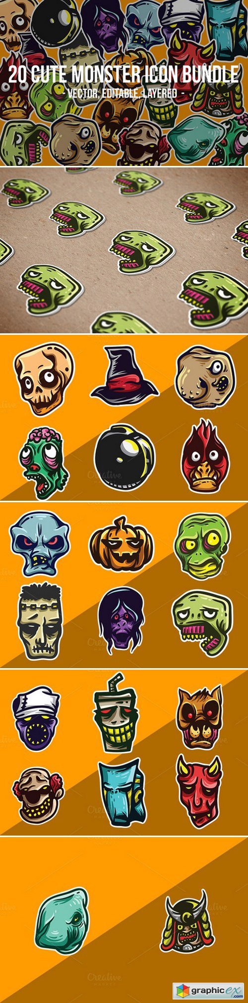 Cute Monster Icon Bundle