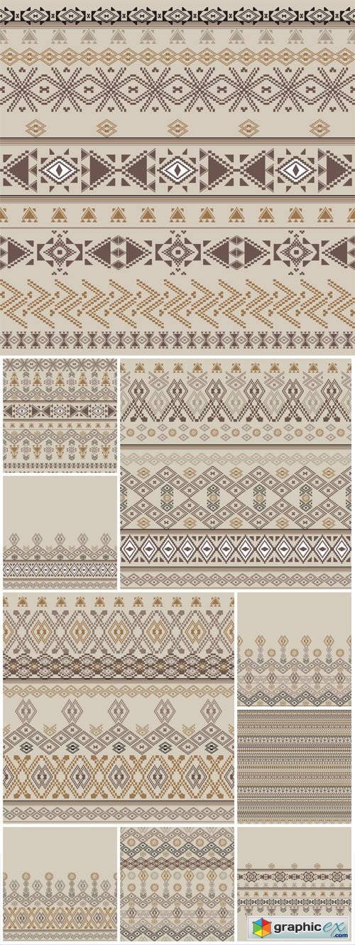 Ethnic patterns, vector backgrounds
