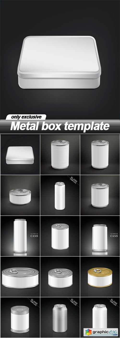 Metal box template - 15 EPS