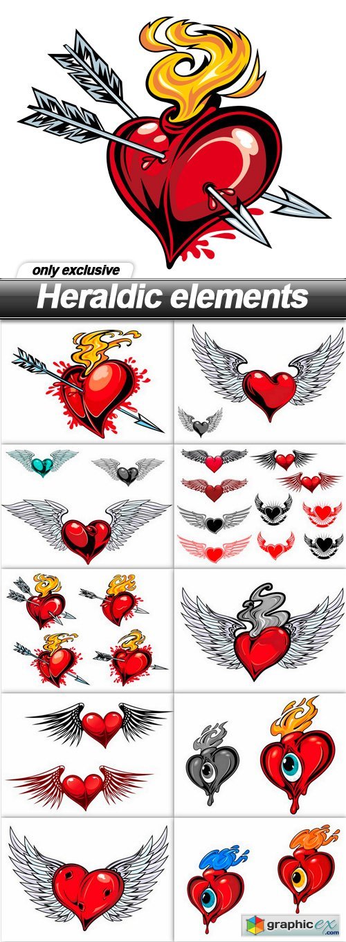 Heraldic elements - 11 EPS