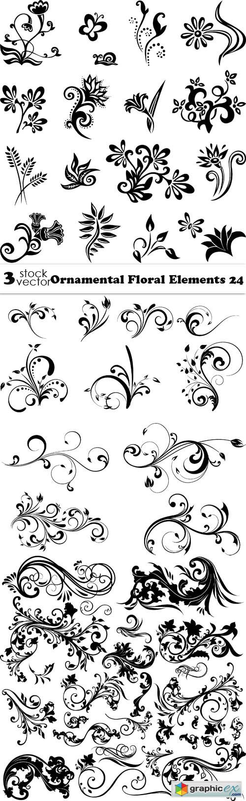 Vectors - Ornamental Floral Elements 24