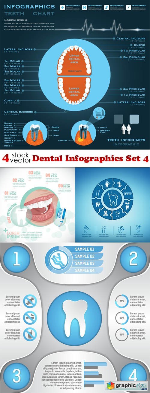 Vectors - Dental Infographics Set 4