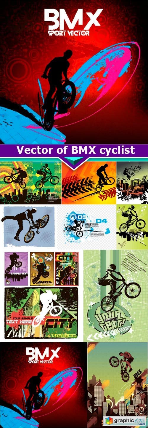 Vector of BMX cyclist 10X EPS