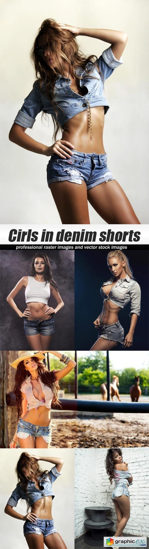 Girls in denim shorts