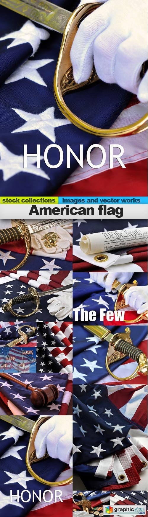 American flag, 15 x UHQ JPEG