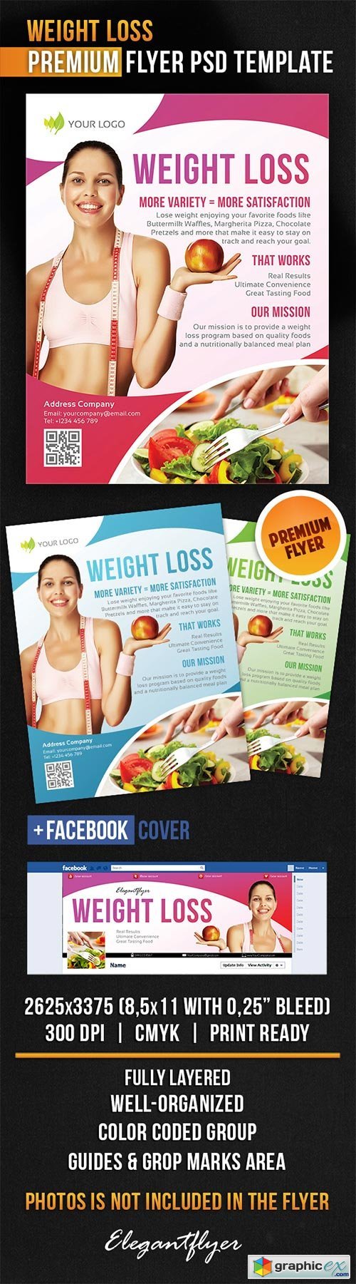 Weight Loss Flyer PSD Template + Facebook Cover