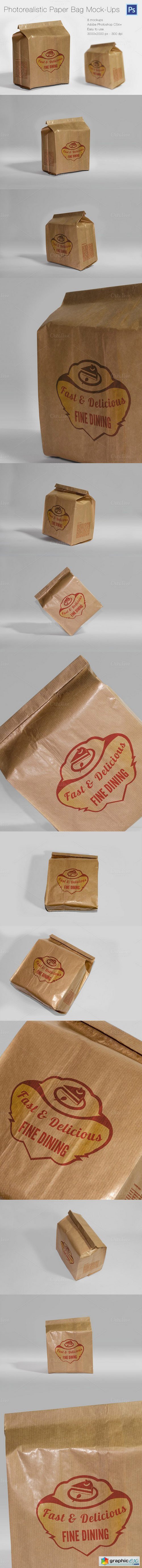 Photorealistic Paper Bag Mock-Ups