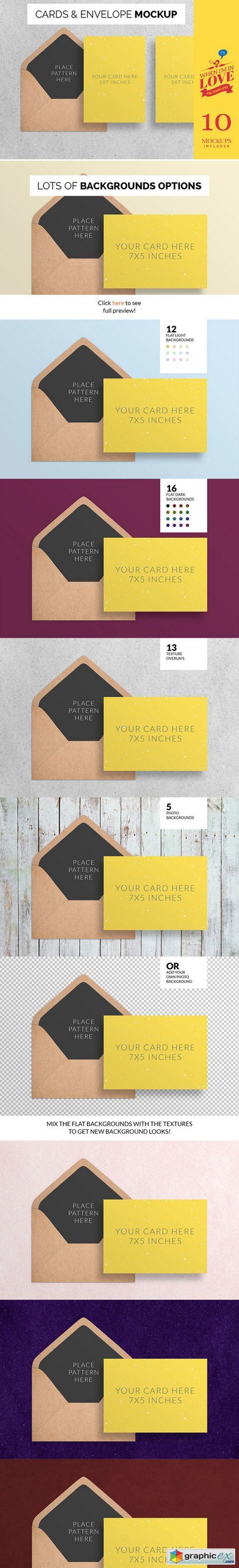 OhMyCard Mockup - Cards & Envelope