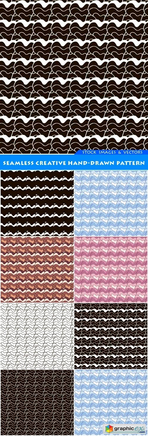 Seamless creative hand-drawn pattern 8X EPS