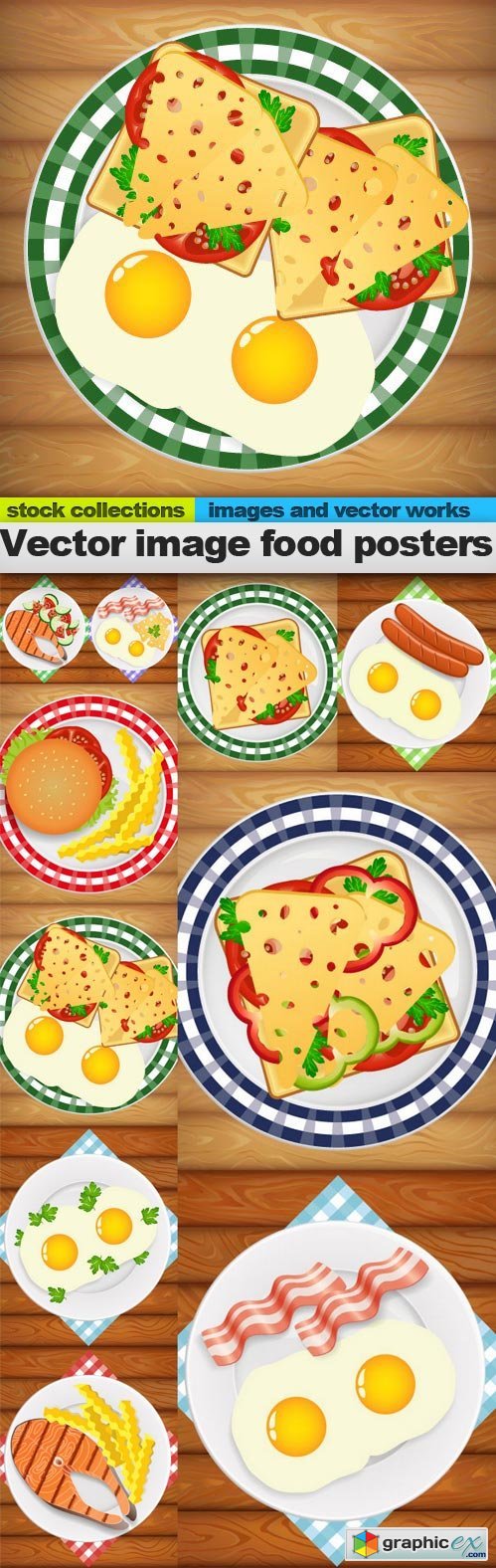Vector image food posters, 10 x EPS