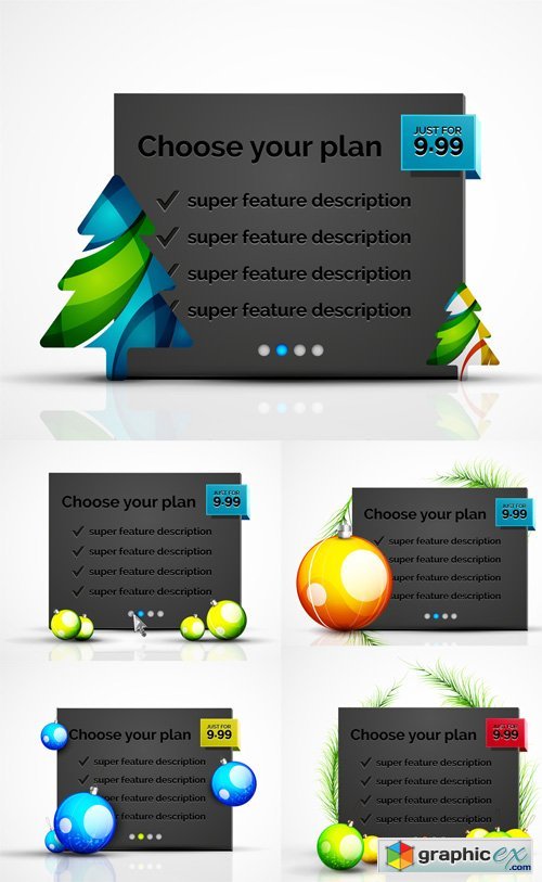 Abstract Web Message Box with Christmas Decoration