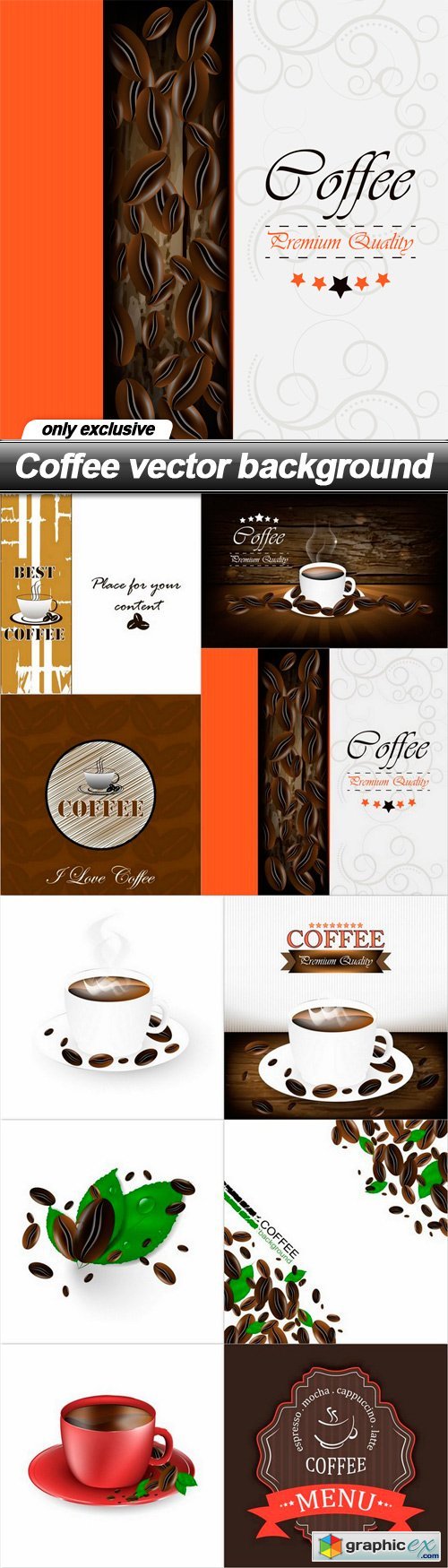 Coffee vector background - 10 EPS