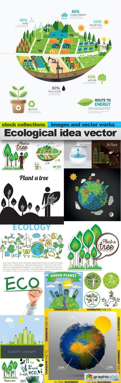 Ecological idea vector, 15 x EPS