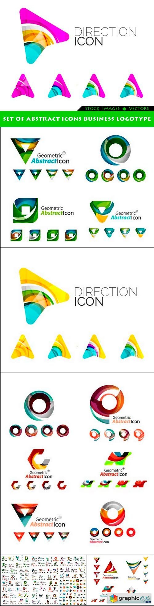 Set of abstract icons business logotype 6x EPS