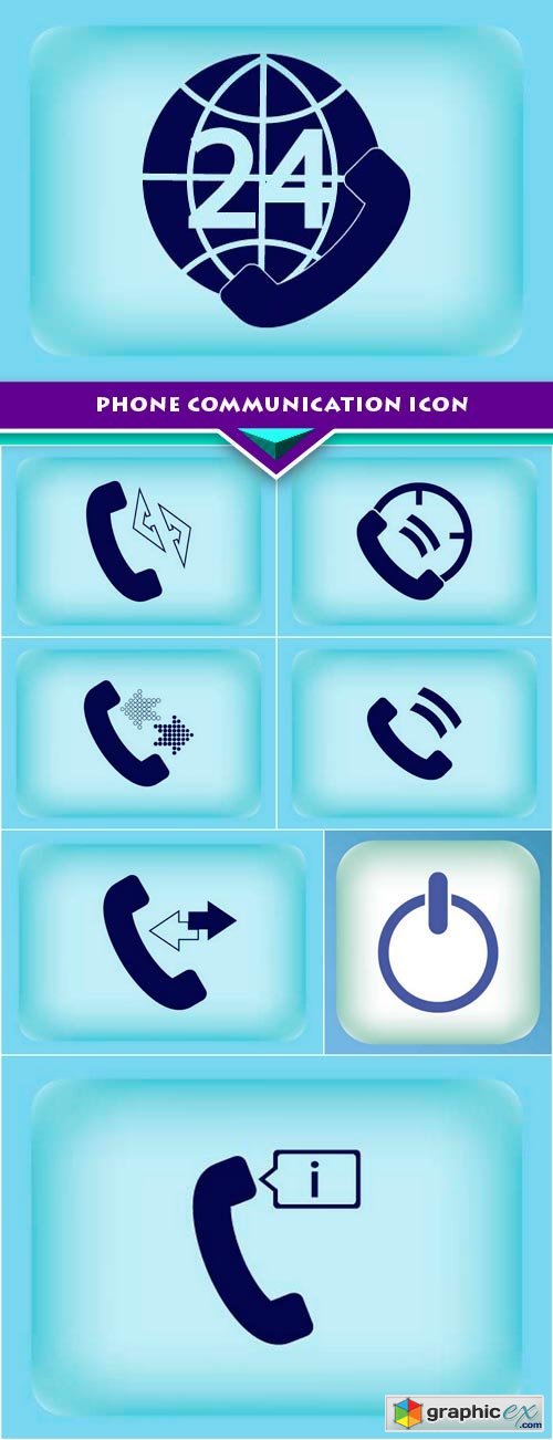 Phone communication icon 8x EPS