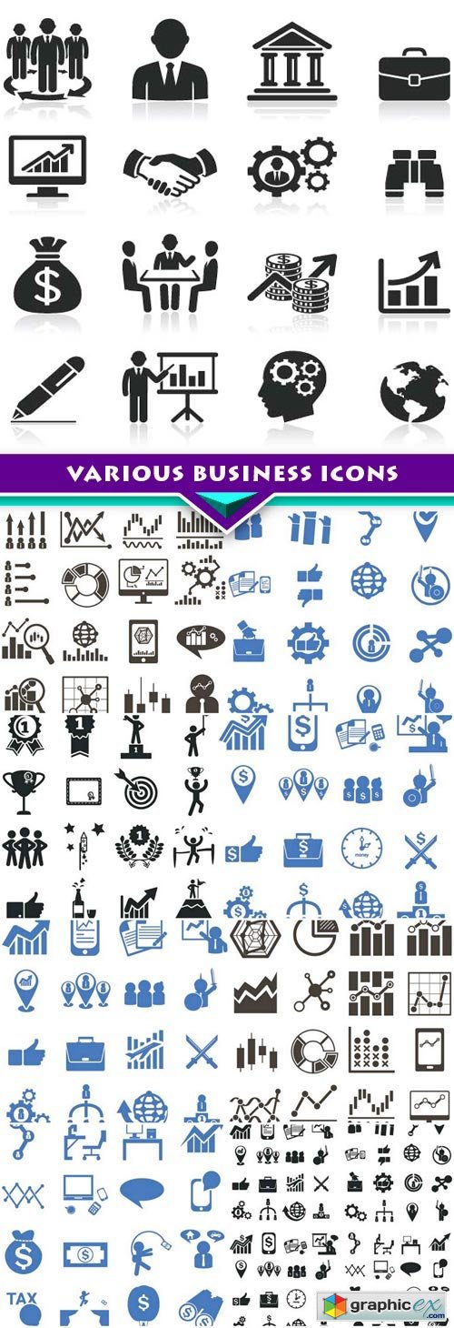 Various business icons 9x EPS