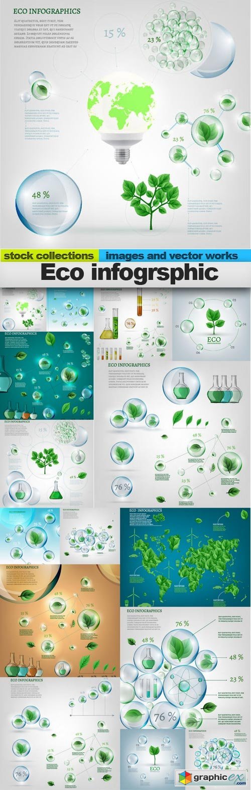 Eco infogrsphic, 15 x EPS