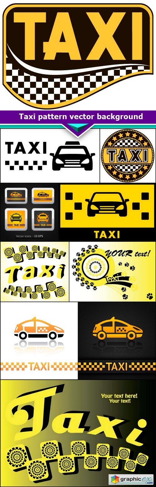 Taxi pattern vector background 10x EPS