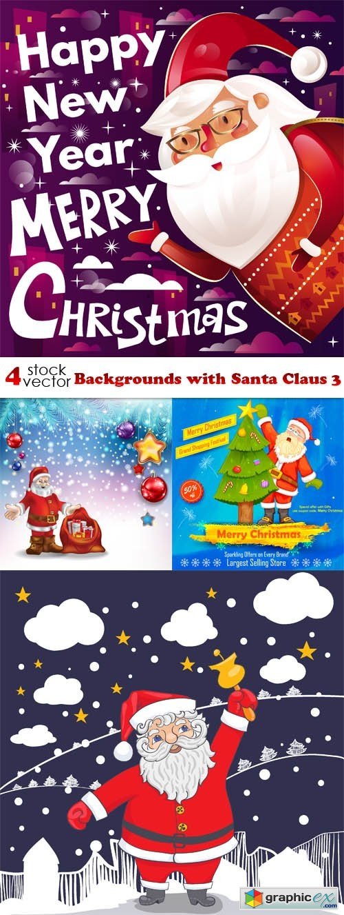 Vectors - Backgrounds with Santa Claus 3