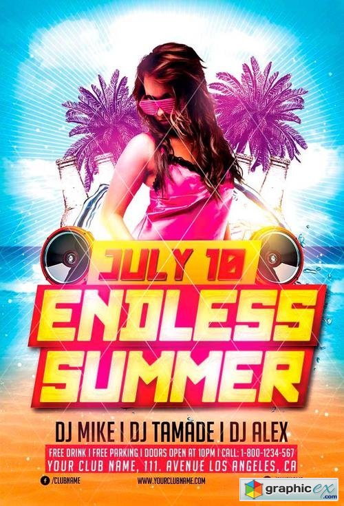 Endless Summer Party Flyer Template